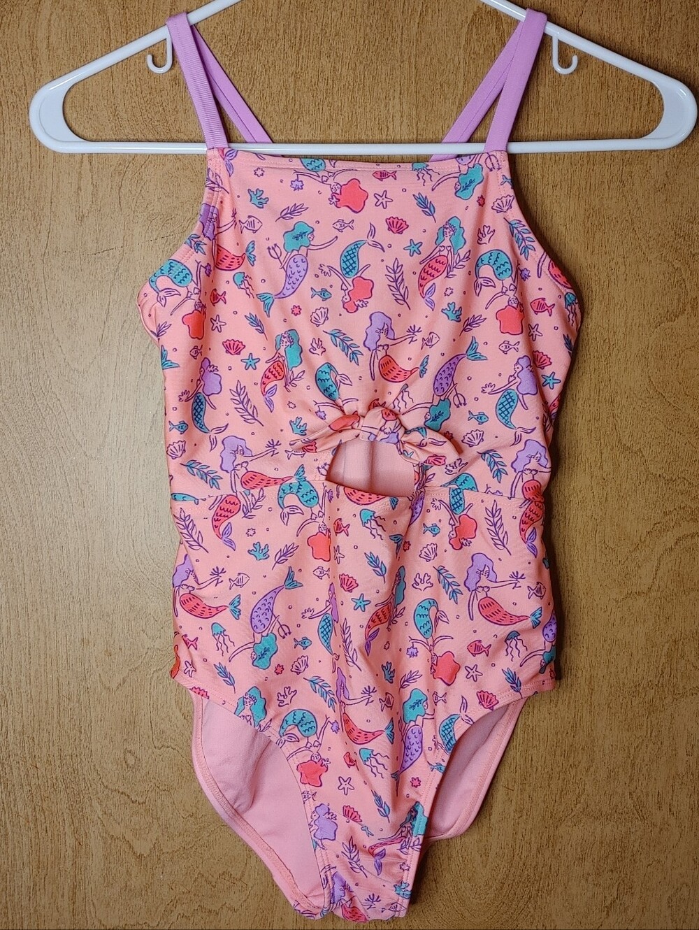 Cat & Jack Girls Pink Mermaid One-Piece Swimsuit